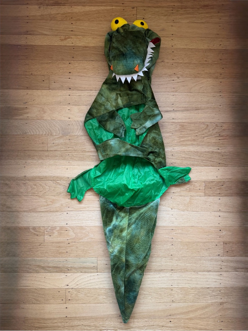 Green Dinosaur Hooded Dog Halloween Costume - Plush T-Rex Outfit